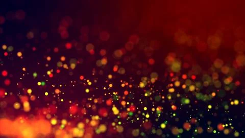 Cloud of multicolored particles in the air like sparkles on a dark background Stock Illustration