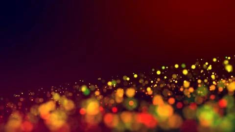Cloud of multicolored particles in the air like sparkles on a dark background Stock Illustration