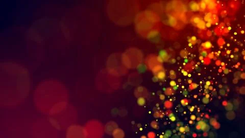 Cloud of multicolored particles in the air like sparkles on a dark background Stock Illustration