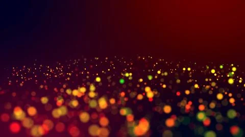 Cloud of multicolored particles in the air like sparkles on a dark background Stock Illustration