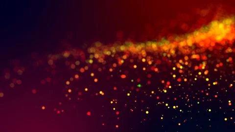 Cloud of multicolored particles in the air like sparkles on a dark background Stock Illustration