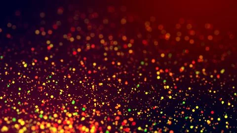 Cloud of multicolored particles in the air like sparkles on a dark background Stock Illustration