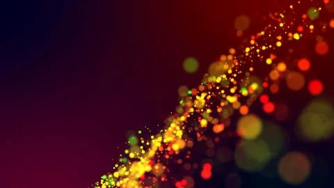 Cloud of multicolored particles in the air like sparkles on a dark background Stock Illustration