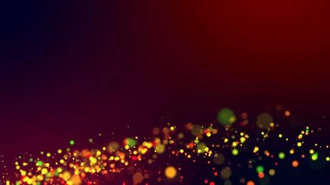 Cloud of multicolored particles in the air like sparkles on a dark background Stock Illustration