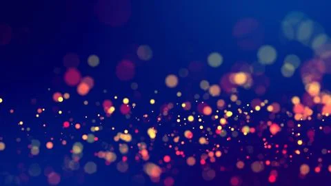Cloud of multicolored particles fly in air slowly or float in liquid like Stock Illustration