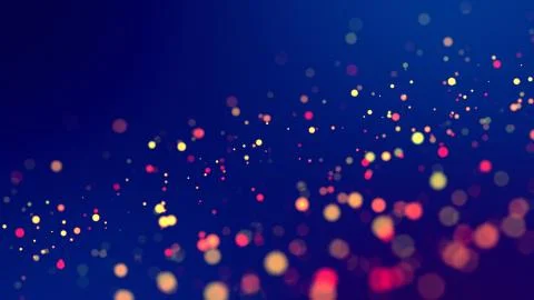 Cloud of multicolored particles fly in air slowly or float in liquid like Stock Illustration