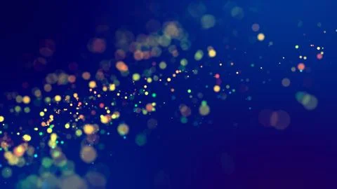 Cloud of multicolored particles fly in air slowly or float in liquid like Stock Illustration