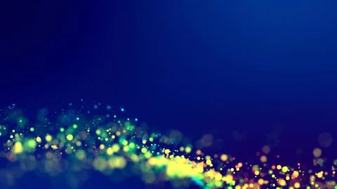Cloud of multicolored particles fly in air slowly or float in liquid like Stock Illustration