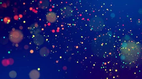 Cloud of multicolored particles fly in air slowly or float in liquid like Stock Illustration