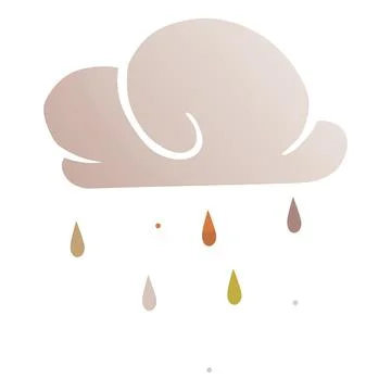 A cloud with multicolored rain in autumn colors. Stock Illustration