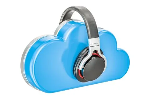 Cloud music concept. 3D rendering Illustrazione stock