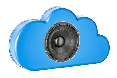 Cloud music concept with loudspeaker, 3D rendering イラスト素材
