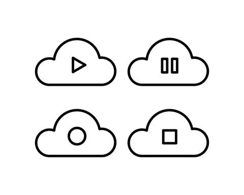 Cloud music data storage vector illustration. music button on cloud illustrat Illustrazione stock