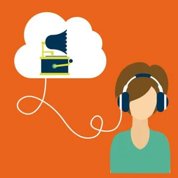 Cloud music design, vector illustration eps10 graphic Illustrazione stock