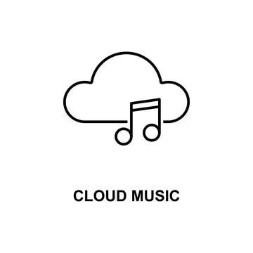 Cloud music icon. Element of technologies icon with name for mobile concept and Stock Illustration