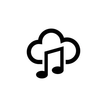 Cloud Music Note Flat Vector Icon Illustrazione stock