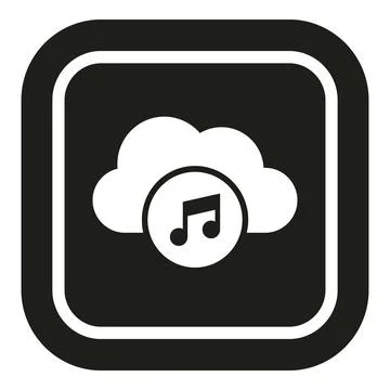 Cloud music streaming technology icon illustration 스톡 일러스트