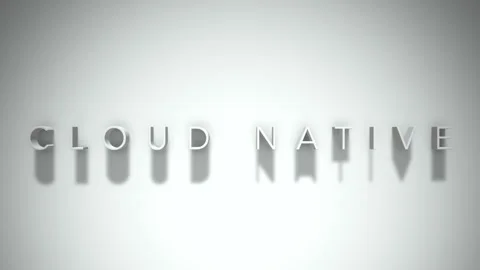 Cloud native 3D title animation with shadows on a white background Stock Footage 297856850
