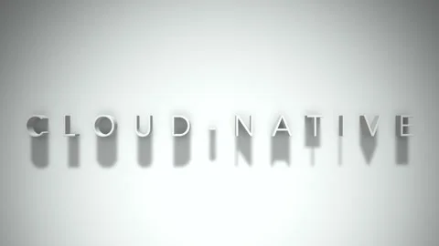 Cloud native 3D title animation white text on a white background Stock Footage 299757920