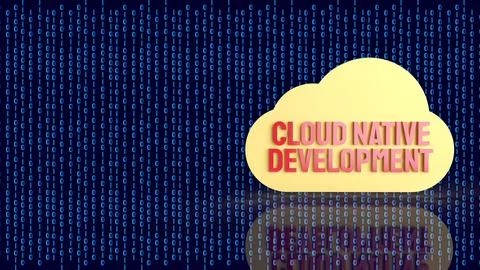 Cloud Native Application Development Concept Illustration 3d render. Illustrazione stock