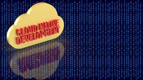 Cloud Native Application Development Concept Illustration 3d render. Illustrazione stock