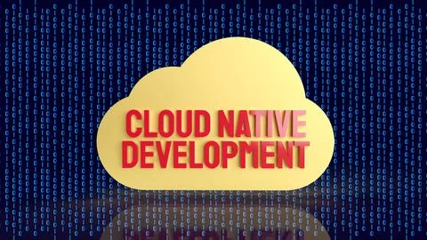 Cloud Native Application Development Concept Illustration 3d render. Illustrazione stock