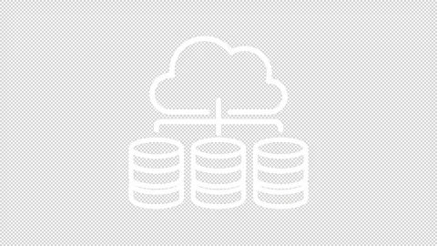 Cloud native data architecture white line animation Stock Footage 340285522