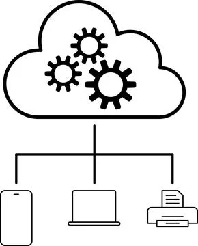 Cloud native development. Cloud computing. Cloud icon illustrations Stock Illustration