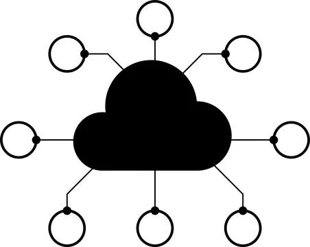 Cloud native development. Cloud computing. Cloud icon illustrations Illustrazione stock