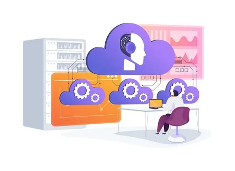 Cloud-Native Microservices abstract concept vector illustration. Stockillustratie