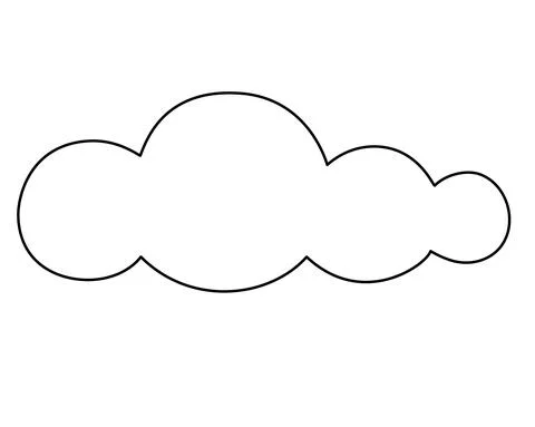 Cloud, natural phenomenon - vector linear illustration for coloring pages, logo Stock Illustration
