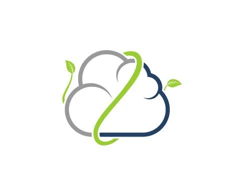 Cloud with nature leaf surrounding Stock Illustration