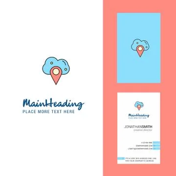 Cloud navigation  Creative Logo and business card. vertical Design Vector 스톡 일러스트