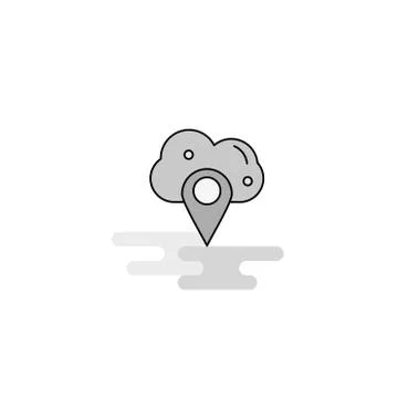 Cloud navigation  Web Icon. Flat Line Filled Gray Icon Vector 스톡 일러스트