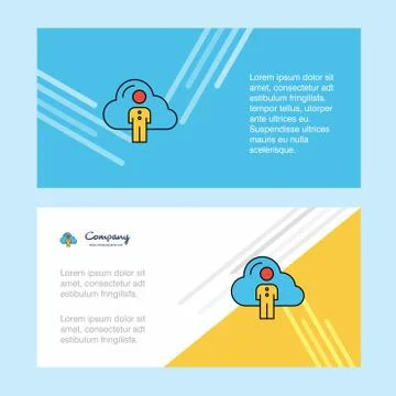 Cloud network abstract corporate business banner template, horizontal adverti Stock Illustration