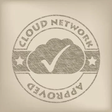 Cloud network approved grunge seal Stock Illustration