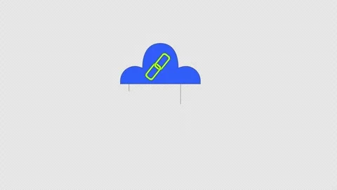 Cloud network with blockchain and data components 2D cartoon object animation Stock Footage 320064965