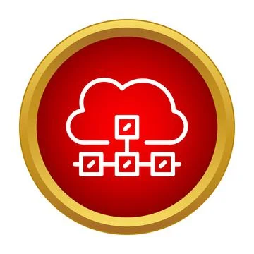 Cloud network blockchain technology data storage icon 库存插图