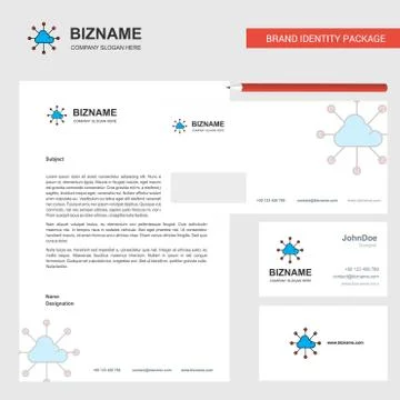 Cloud network  Business Letterhead, Envelope and visiting Card Design vector  스톡 일러스트