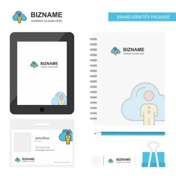 Cloud network Business Logo, Tab App, Diary PVC Employee Card and USB Brand S イラスト素材