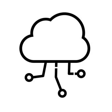 Cloud network. Cloud security. Vector. Stock Illustration