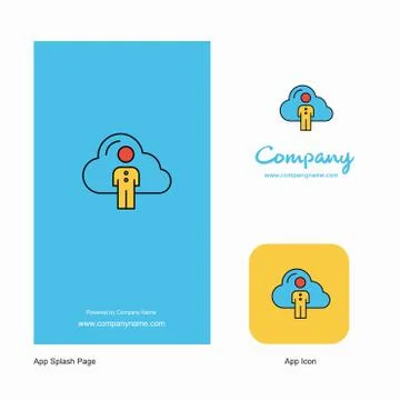 Cloud network Company Logo App Icon and Splash Page Design. Creative Business イラスト素材