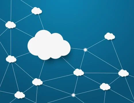 Cloud network . Concept business illustration. Vector flat Stock Illustration
