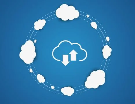 Cloud network . Concept business illustration. Vector flat Stock Illustration