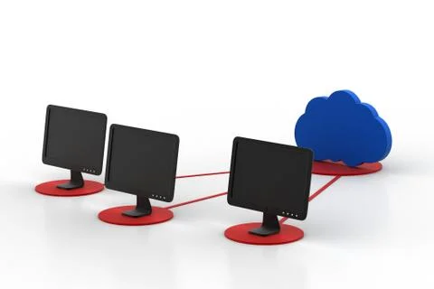 Cloud network concept 免费库存插图