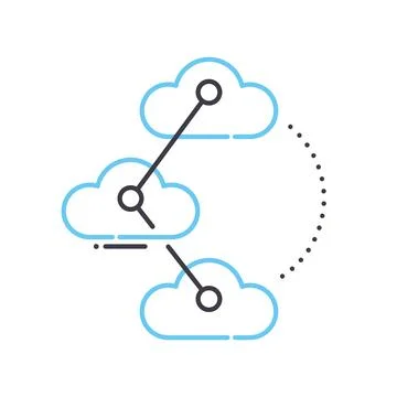 Cloud network concept line icon, outline symbol, vector illustration, concept Stock Illustration