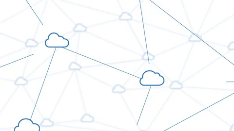 Cloud network connecting animation - 4k - 10 second loop - white Stock Footage 130125168