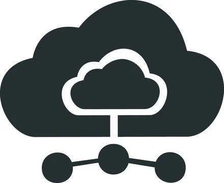 Cloud network connection and hub icon Stock Illustration