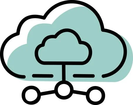 Cloud network connection infrastructure diagram icon Stock Illustration