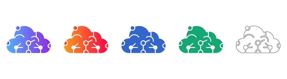 Cloud Network Connectivity Icon Set Stockillustratie